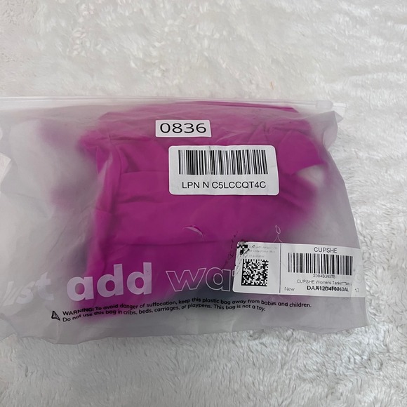 Cupshe Womens Hot Pink Twist Front Tankini Set Black Bottoms Size Large NWT - Picture 11 of 11